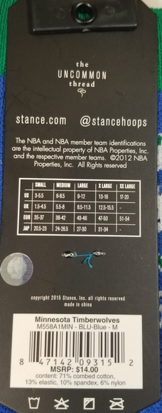 Stance NBA Minnesota Timberwolves M558A1MIN - Picture 4 of 8
